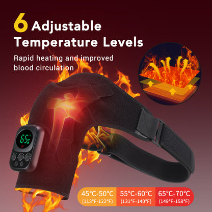 Shoulder Massager Electric Heating Back Shoulder Brace Adjustable Belt Heating Vibration 3 Gears Detachable Wireless Control Relax Muscles Improve Blood Circulation Relieve Neck Shoulder Pain Arthritis Joint Injury HailiCare Health & Beauty