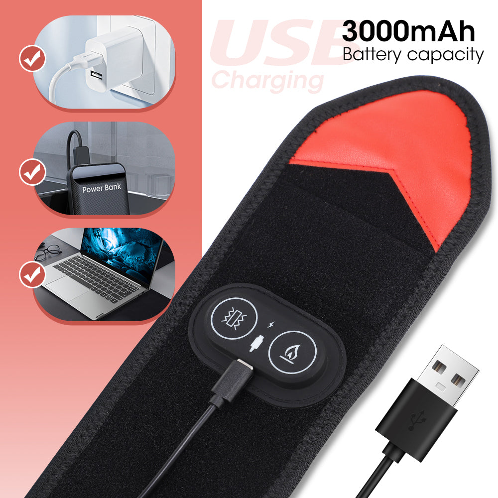 Cordless Wrist Heating Pad Massage, Heated Wrist Wrap Arm Straps with 3 Heat and Vibration Settings,3000mAh Portable Hand Wrap Brace to Keep Wrist Warmers Agdoad