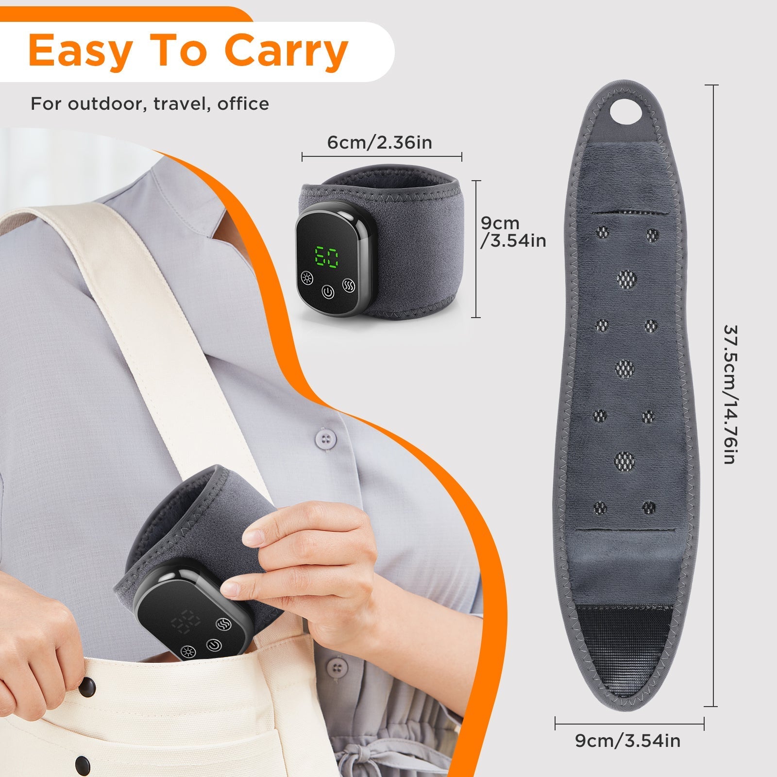 Heated Wrist Massager, 2Pcs Cordless Wrist Heating Brace Wrap with 5 Level Heating 3 Vibration Modes, Portable Wrist Warmer for Left Right Hand Men Women, Gray Hwallkare