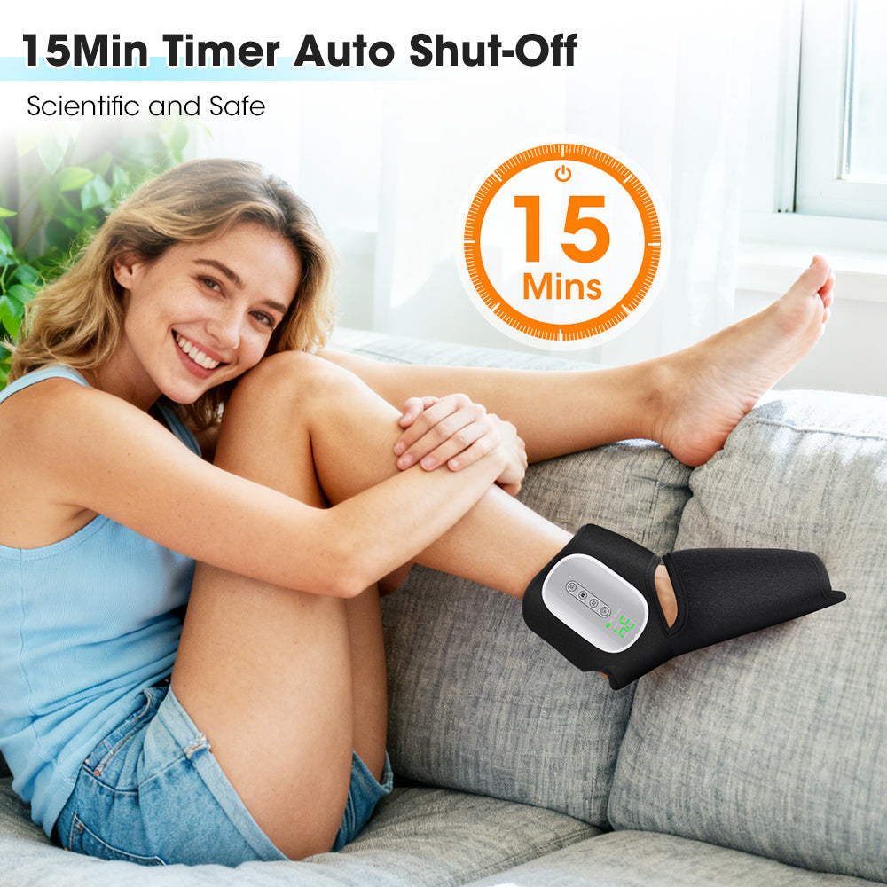Cordless Foot and Ankle Massager with Airbags Air Compression, 3 Modes 4 Intensities 4 Heat Levels 3000mAh Battery, Electric Massager for Tired Foot, Rechargeable Massage Machine for Home Travel Gift Agdoad