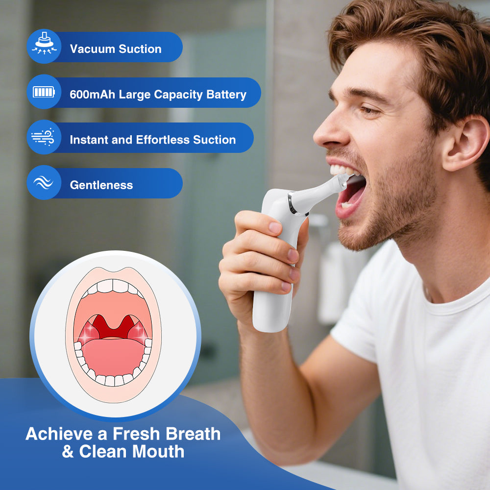 Tonsil Stone Remover, 3 Modes Adjustable Tonsil Stone Vacuum with LED Light Tonsil Stone Water Flosser for Men Women BearCris