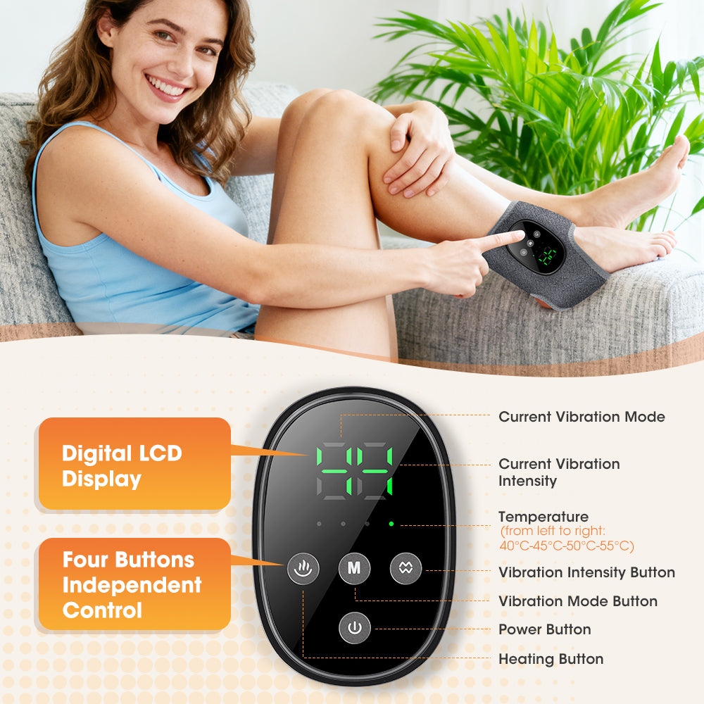 Cordless Ankle Massager with 4 Heat Levels 4 Vibration Modes & 4 Intensities, Rechargeable Heating Ankle Wrap, Portable Heated Ankle Brace for Foot Relaxation, Fatigue Relieve for Left and Right Feet HailiCare Health & Beauty