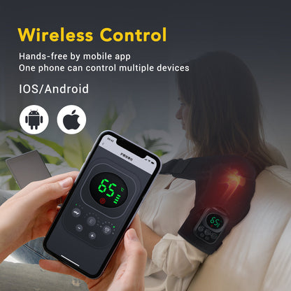 HailiCare Detachable Button Version Wireless APP Control Electric Heating Back Shoulder & Knee Brace Adjustable Belt Heating Vibration 3 Gears 7 Temperature Levels EMS Relax Muscles Improve Blood Circulation Relieve Neck Shoulder Pain HailiCare Health & Beauty
