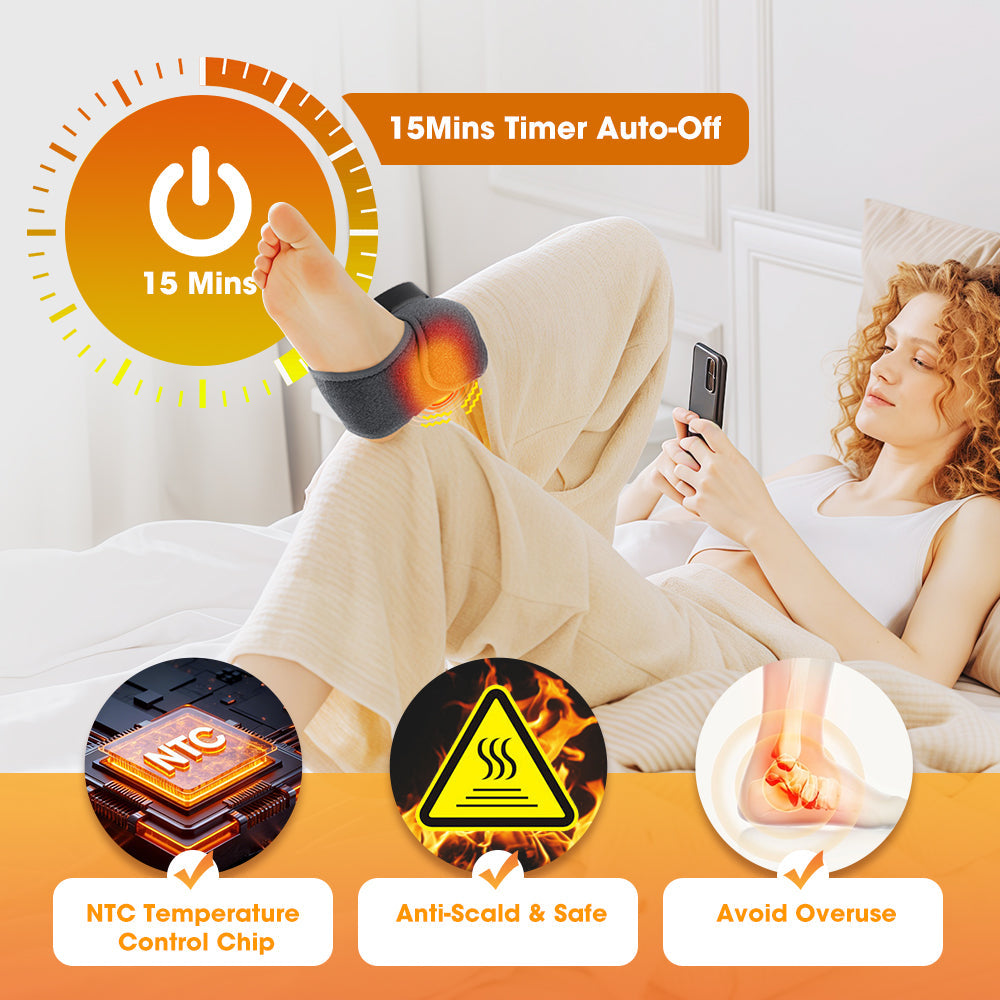 Cordless Ankle Massager with 4 Heat Levels 4 Vibration Modes & 4 Intensities, Rechargeable Heating Ankle Wrap, Portable Heated Ankle Brace for Foot Relaxation, Fatigue Relieve for Left and Right Feet HailiCare Health & Beauty