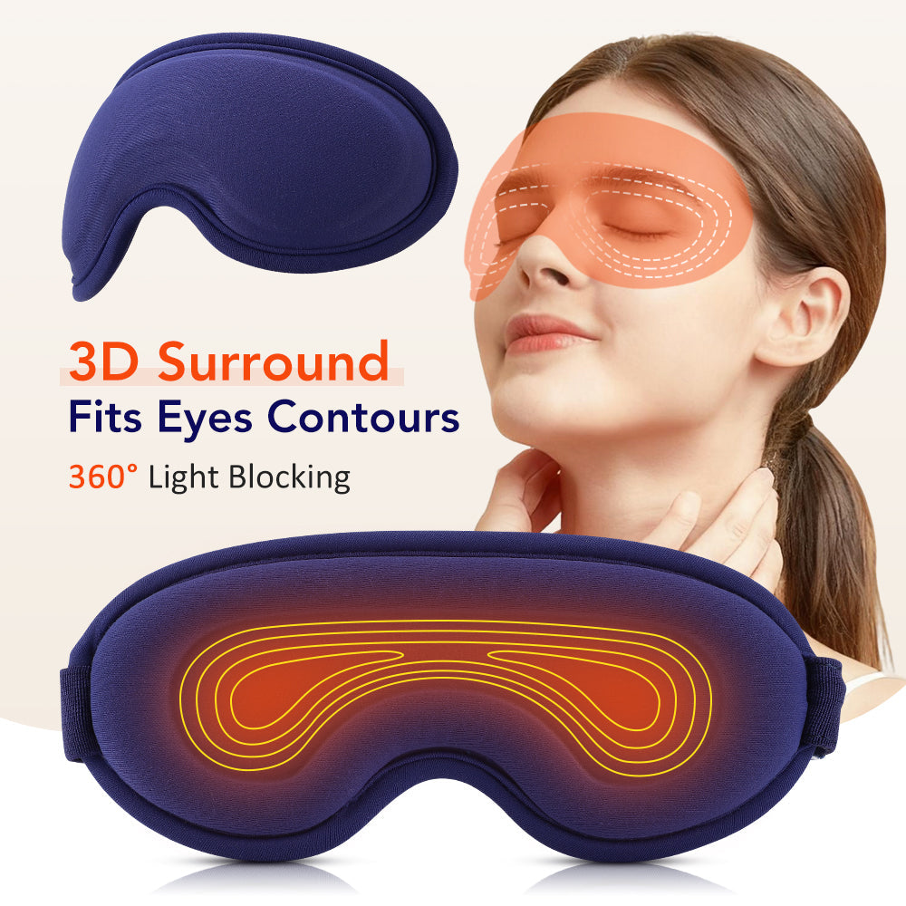 HailiCare Electric Eye Mask 5-Level Hot Compress 6 Vibration Eye Mask 3D Massage Sleep Shading Mask Warm Eye Heated Compress Mask for Dry Eyes HailiCare Health & Beauty
