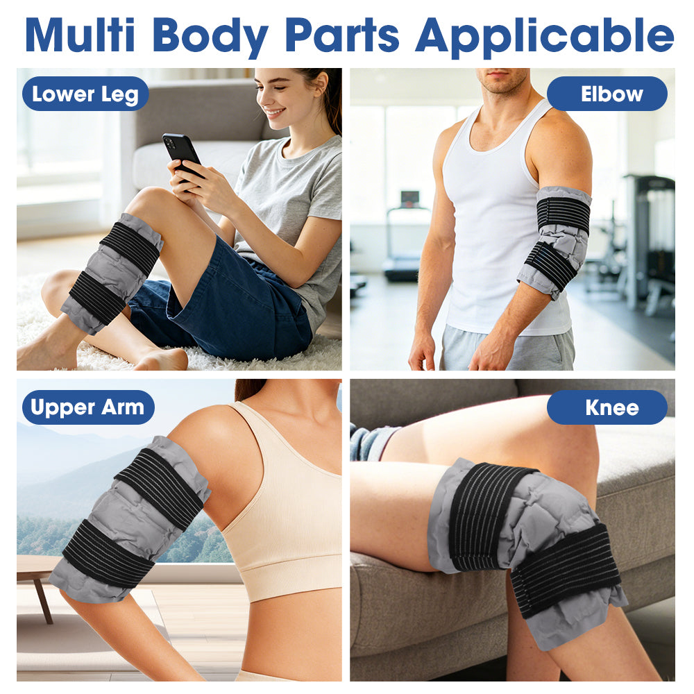 Agdoad Knee Ice Pack Wrap Large Reusable Ice Pack Self-Absorbing Water Resin Hot/Cold Compress for Knee Relief Hot and Cold Wrap after Sports Agdoad