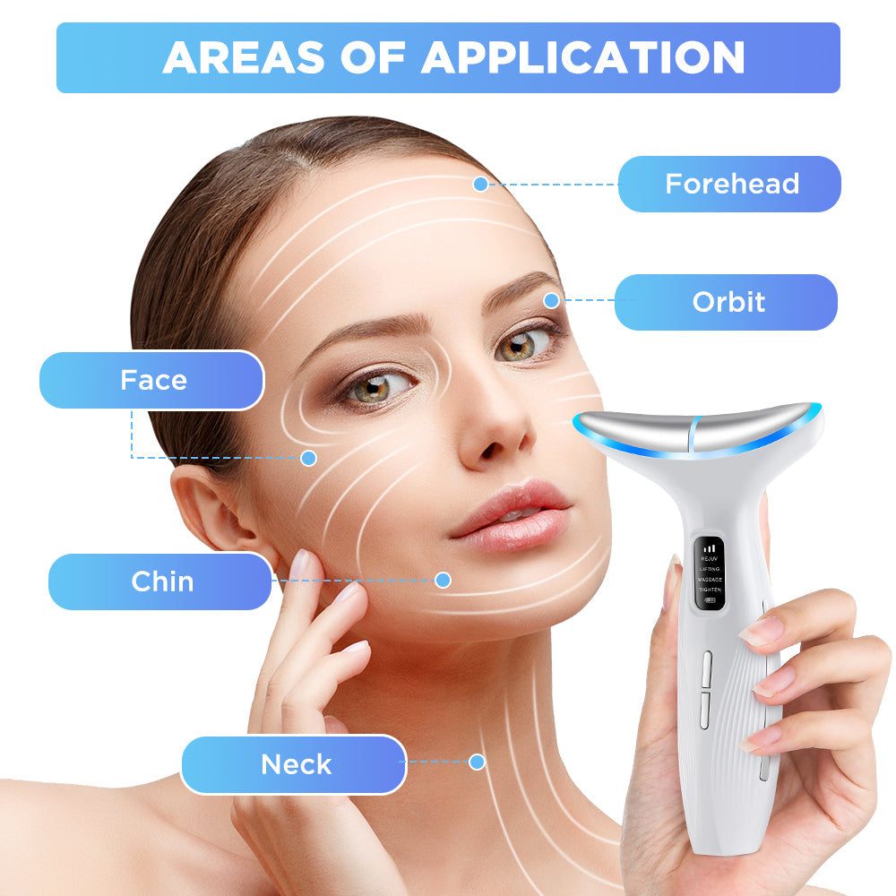 HailiCare Microcurrent Neck Beauty Device with 3 Massage Modes Lifting Firming Massage Beauty Instrument Tighten Skin Care Tool Vibration Facial Massager LED Facial Chin Lifting Machine HailiCare Health & Beauty