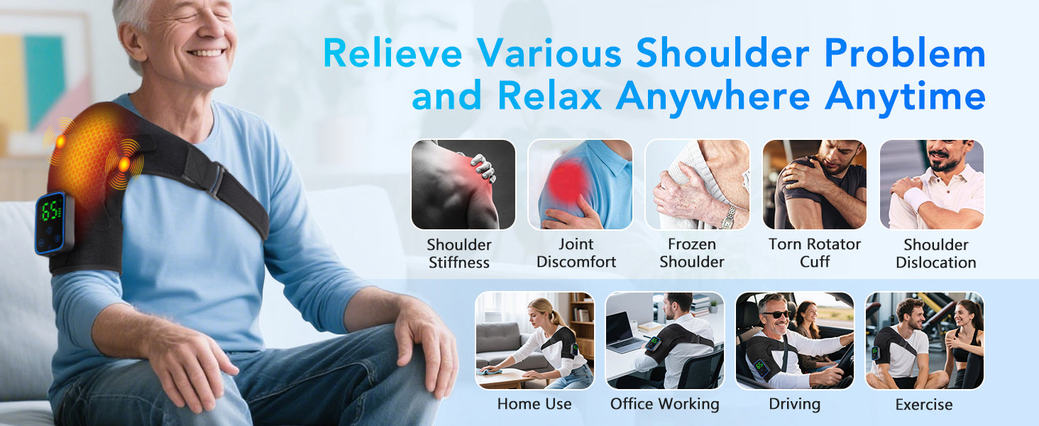 heating vibrating shoulder brace