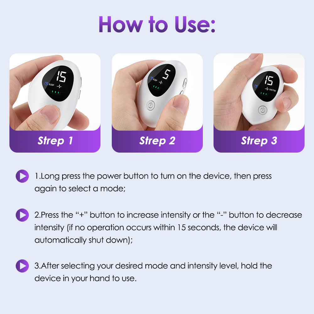 HailiCare Handheld Sleep Aid Device Pulse Stimulation Intelligent Sleep Instrument USB Rechargeable  Pressure Anxiety Insomnia Relief Nerves Soothe Help Sleeping Relieve Mental Tension Stress Depression Treatment HailiCare Health & Beauty