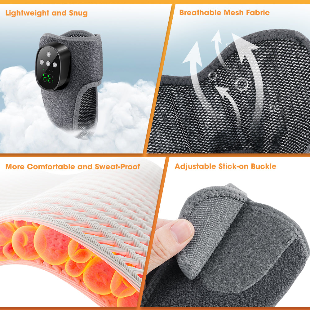 Cordless Ankle Massager with 4 Heat Levels 4 Vibration Modes & 4 Intensities, Rechargeable Heating Ankle Wrap, Portable Heated Ankle Brace for Foot Relaxation, Fatigue Relieve for Left and Right Feet HailiCare Health & Beauty