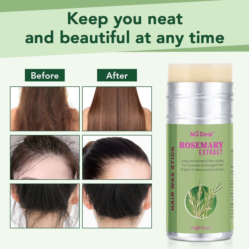 Rosemary Wax Stick for Hair for Flyaways Wigs Edge Control Finishing Hair，Non-greasy Styling Wax Nourishing Hair HailiCare