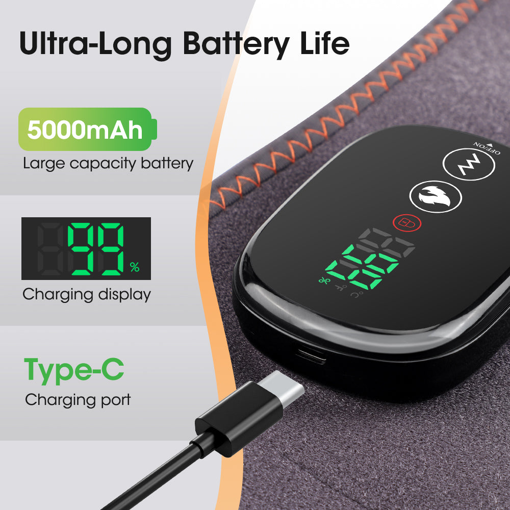 Hailicare Heating Massage Belt for Back Pain Relief, Red Light Therapy Hot Compress Cordless Heating Pad for Period Cramps Waist Pain Men & Women Winter Gifts HailiCare