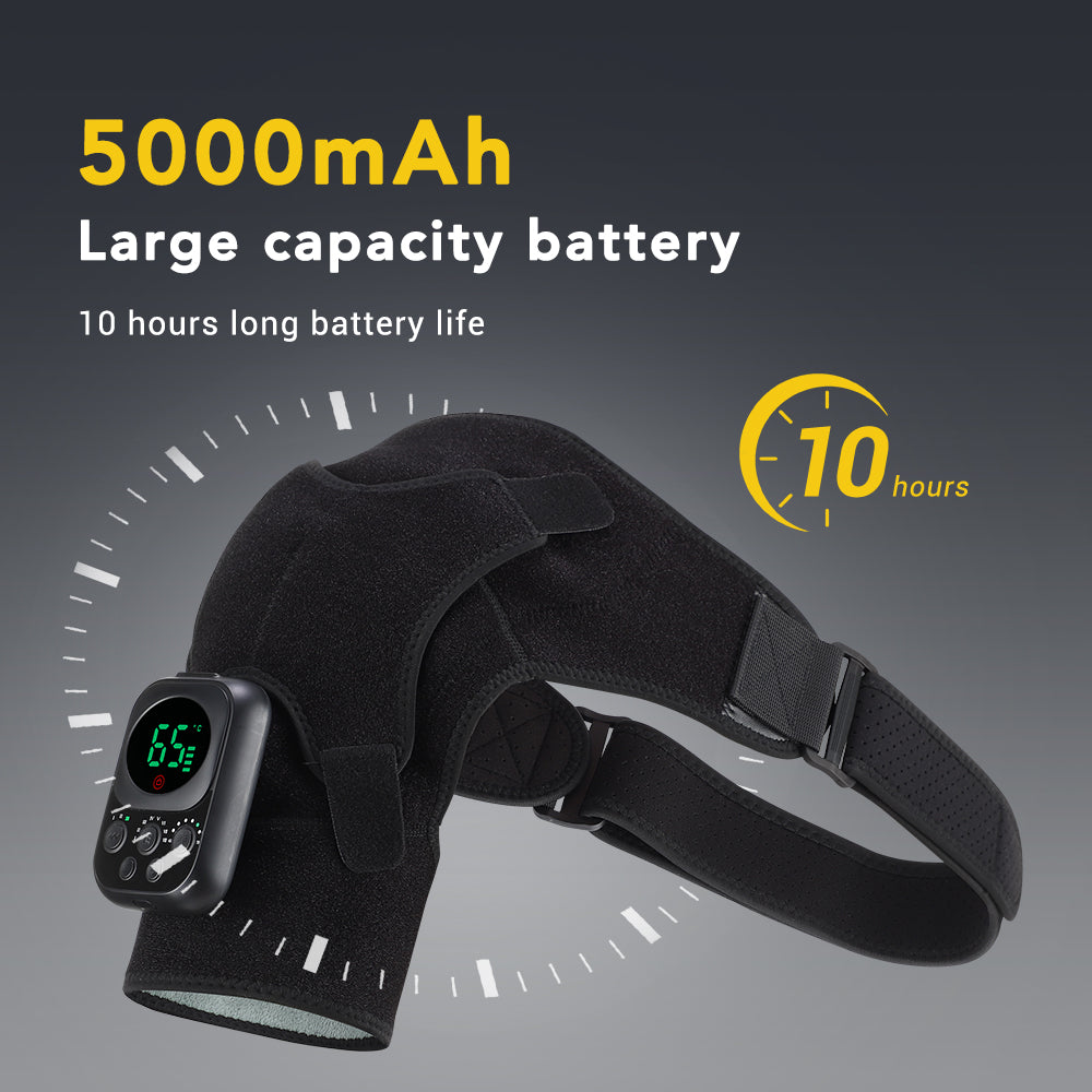 Shoulder Massager Electric Heating Back Shoulder Brace Adjustable Belt Heating Vibration 3 Gears Detachable Wireless Control Relax Muscles Improve Blood Circulation Relieve Neck Shoulder Pain Arthritis Joint Injury HailiCare Health & Beauty