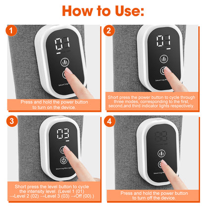 HailiCare Wireless 360° Air Pressure Calf Massager 3 Modes 3 Intensities Electric Airbag Compression Leg Massage Wrap Muscle Relax Blood Circulation Relieve Fatigue HailiCare Health & Beauty