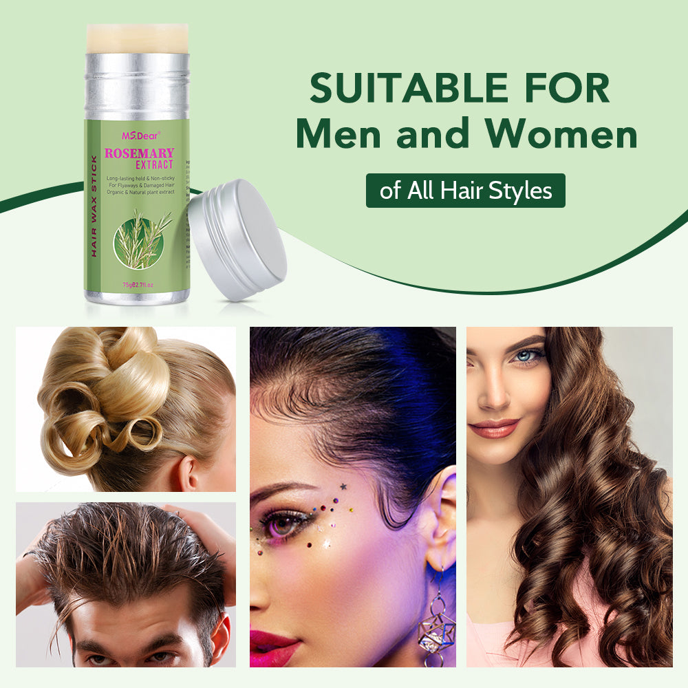 Rosemary Wax Stick for Hair for Flyaways Wigs Edge Control Finishing Hair，Non-greasy Styling Wax Nourishing Hair HailiCare
