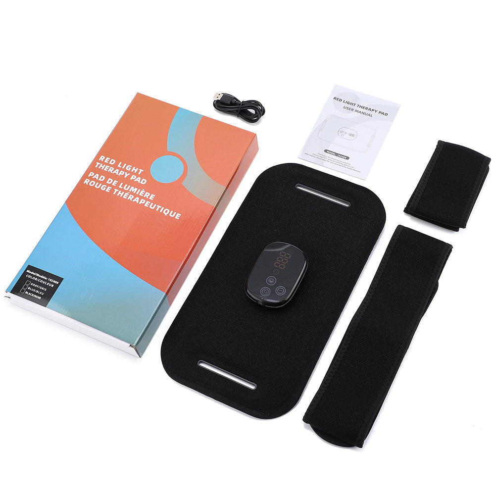 Red Light Pad with 5000mAh Battery, Cordless LED Light Wrap for Back Shoulder Neck Knee Abdominal Soreness, 660nm & 850nm Dual-Wavelength LED Pad, Rechargeable Heat Wrap for Home Use, Gift for Women Agdoad
