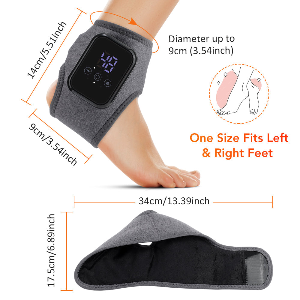 Portable Hot Compress Vibration Foot Massager Ankle Joint Protection Heating Strap USB Rechargeable Cordless Ankle Massager with Heat Ankle Heated Brace Wrap Warmer for Plantar Fasciitis HailiCare Health & Beauty