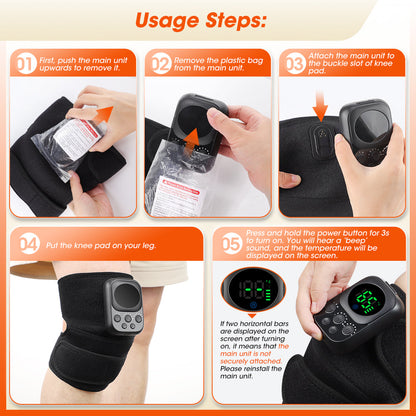 HailiCare Detachable Button Version Wireless APP Control Electric Heating Back Shoulder & Knee Brace Adjustable Belt Heating Vibration 3 Gears 7 Temperature Levels EMS Relax Muscles Improve Blood Circulation Relieve Neck Shoulder Pain HailiCare Health & Beauty