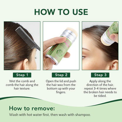 Rosemary Wax Stick for Hair for Flyaways Wigs Edge Control Finishing Hair，Non-greasy Styling Wax Nourishing Hair HailiCare