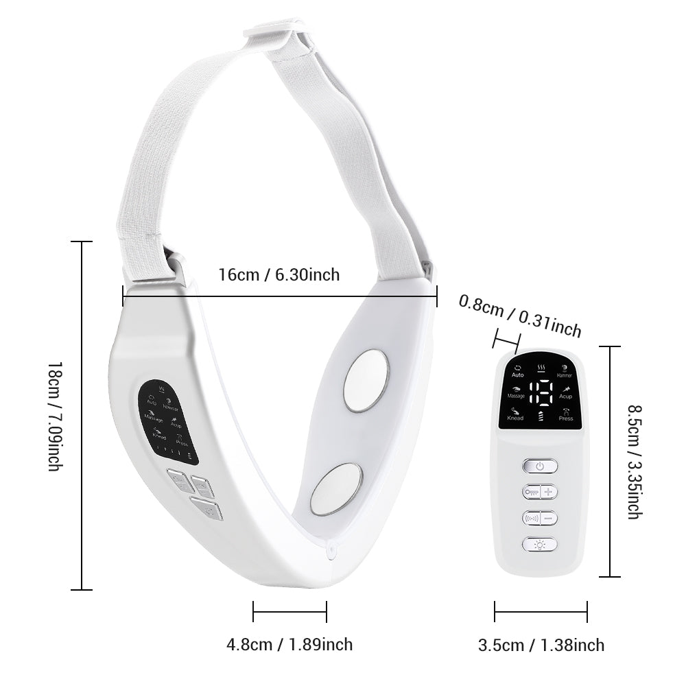 HailiCare Micro-current Vibration Massage Face Slimming Device with Remote Control Multifunctional Face-lifting Beauty Instrument Rechargeable Facial Massager Constant Temperature Hot Compress Pulse Massage HailiCare Health & Beauty