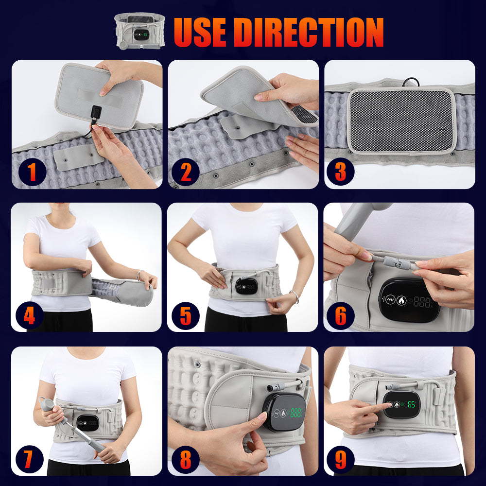 Hailicare LED Massaging Heating Inflatable Decompression Waist Belt HailiCare Health & Beauty