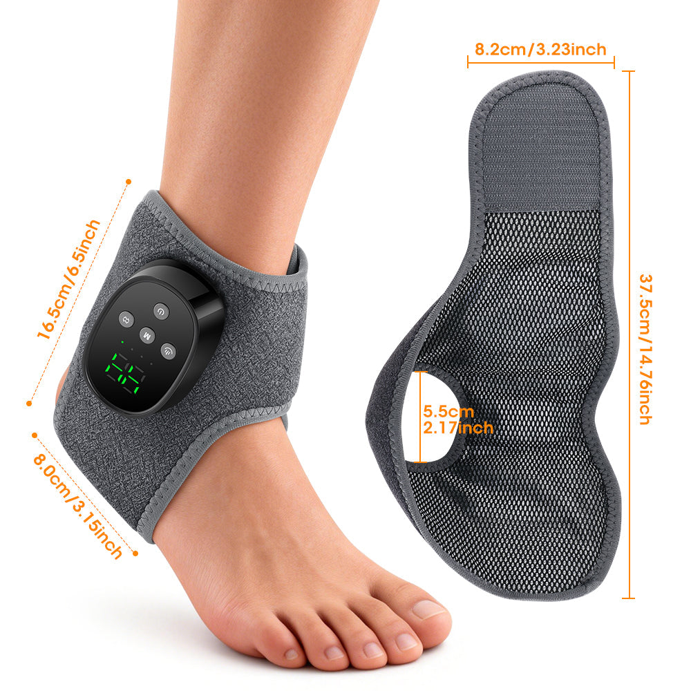 Cordless Ankle Massager with 4 Heat Levels 4 Vibration Modes & 4 Intensities, Rechargeable Heating Ankle Wrap, Portable Heated Ankle Brace for Foot Relaxation, Fatigue Relieve for Left and Right Feet HailiCare Health & Beauty