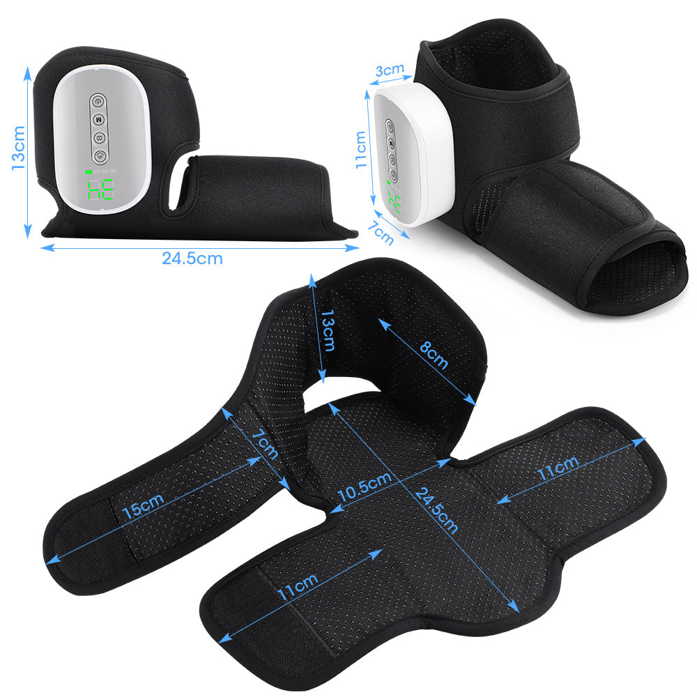Cordless Foot and Ankle Massager with Airbags Air Compression, 3 Modes 4 Intensities 4 Heat Levels 3000mAh Battery, Electric Massager for Tired Foot, Rechargeable Massage Machine for Home Travel Gift Agdoad