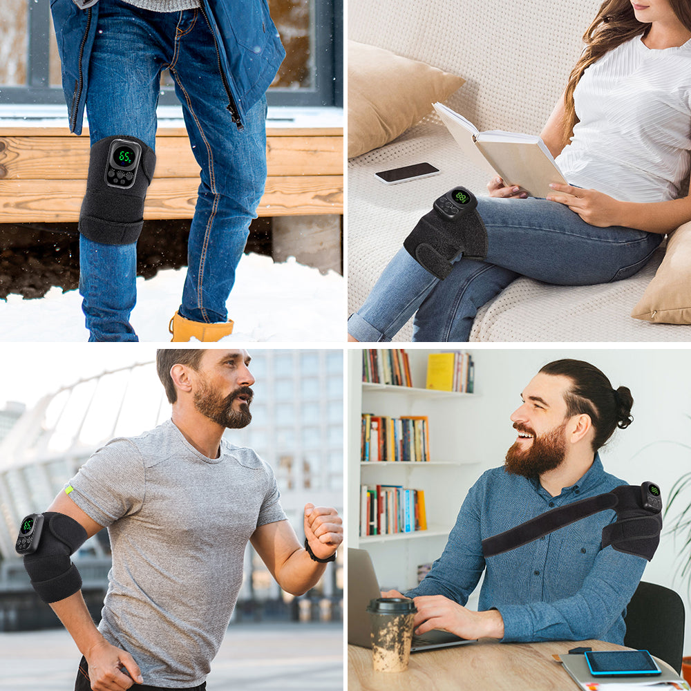 HailiCare Detachable Button Version Wireless APP Control Electric Heating Back Shoulder & Knee Brace Adjustable Belt Heating Vibration 3 Gears 7 Temperature Levels EMS Relax Muscles Improve Blood Circulation Relieve Neck Shoulder Pain HailiCare Health & Beauty