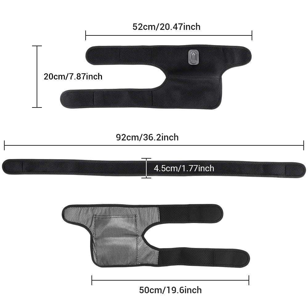 HailiCare Detachable Button Version Wireless APP Control Electric Heating Back Shoulder & Knee Brace Adjustable Belt Heating Vibration 3 Gears 7 Temperature Levels EMS Relax Muscles Improve Blood Circulation Relieve Neck Shoulder Pain HailiCare Health & Beauty