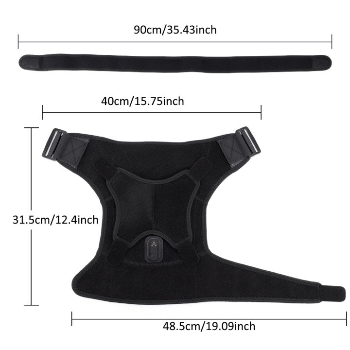 HailiCare Detachable Button Version Wireless APP Control Electric Heating Back Shoulder & Knee Brace Adjustable Belt Heating Vibration 3 Gears 7 Temperature Levels EMS Relax Muscles Improve Blood Circulation Relieve Neck Shoulder Pain HailiCare Health & Beauty