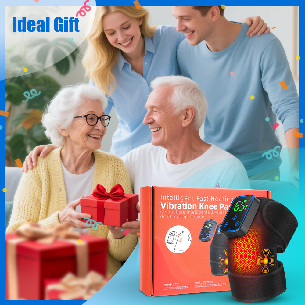Wireless Knee Massager with Heat, 3 in 1 Graphene Heating Knee Wrap, 7 Temperature Levels, 3 Vibration Modes & Timer, App Manual Control, Soft Warm Material, Knee Massager for Knee, Shoulder, Elbow Agdoad