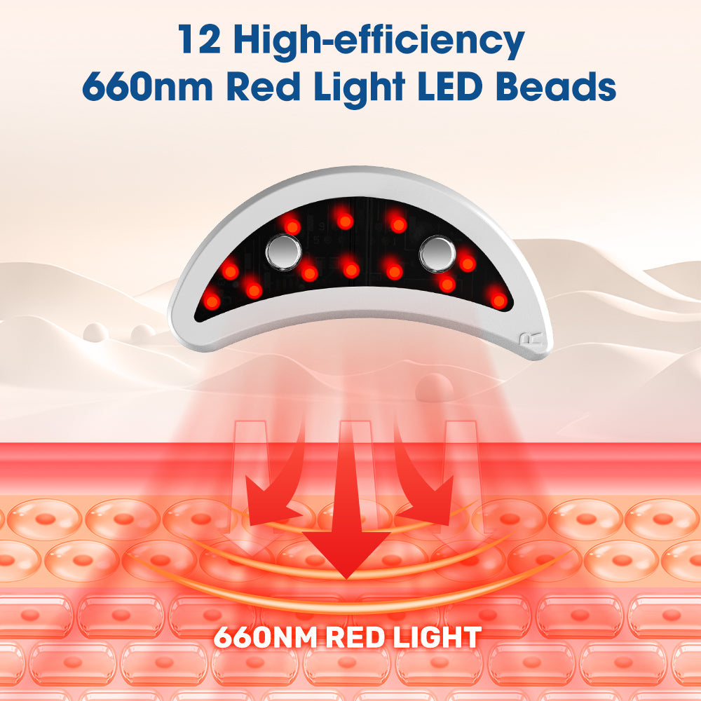 Micro-Current Red Light Eye Massager, AGDOAD Electric Eye Beauty Artifact with 12 x 660nm Red Light LEDs, Reduce Dark Circles and Eye Bags Type-C Charging, Portable & Stylish – Gift for Men & Women Agdoad