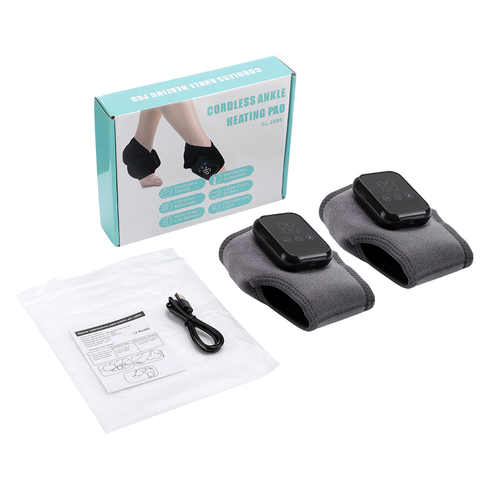 Portable Hot Compress Vibration Foot Massager Ankle Joint Protection Heating Strap USB Rechargeable Cordless Ankle Massager with Heat Ankle Heated Brace Wrap Warmer for Plantar Fasciitis HailiCare Health & Beauty