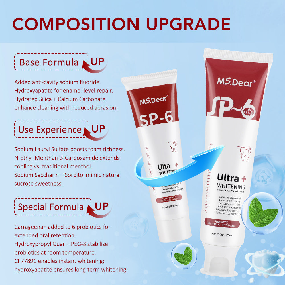 Sp 4 Toothpaste, Sp-4 Probiotics Brightening White Toothpaste Stain Removing Tooth Care , 4.23 oz, 3 Pcs BearCris