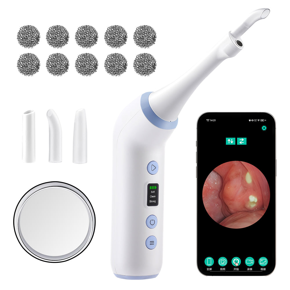 Tonsil Stone Remover, 300K HD Camera Adjustable 3 Modes Tonsil Stone Vacuum with Tonsil Stone Water Flosser for Men Women BearCris