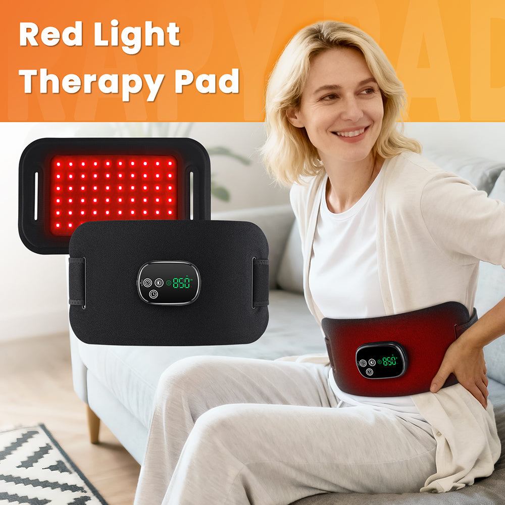 Red Light Pad with 5000mAh Battery, Cordless LED Light Wrap for Back Shoulder Neck Knee Abdominal Soreness, 660nm & 850nm Dual-Wavelength LED Pad, Rechargeable Heat Wrap for Home Use, Gift for Women Agdoad