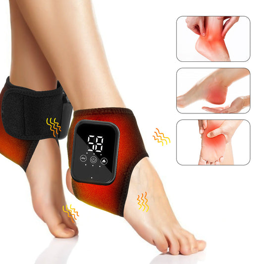 Portable Hot Compress Vibration Foot Massager Ankle Joint Protection Heating Strap USB Rechargeable Cordless Ankle Massager with Heat Ankle Heated Brace Wrap Warmer for Plantar Fasciitis HailiCare Health & Beauty