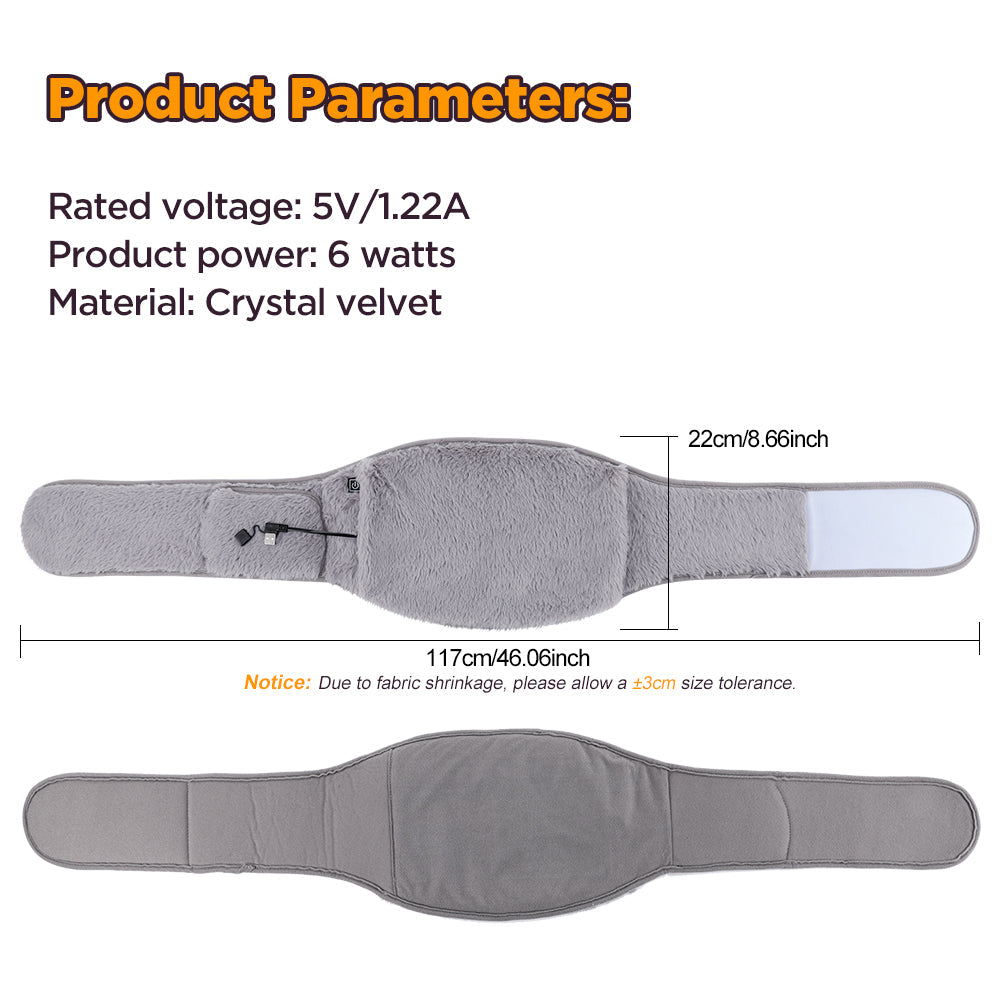 HailiCare heating waist belt product specifications and adjustable strap dimensions