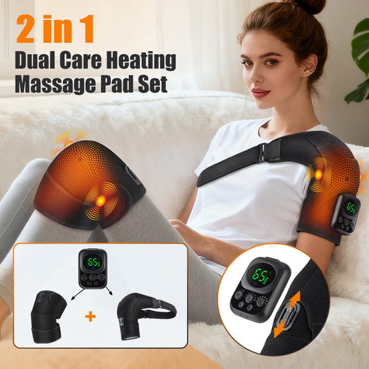 HailiCare Detachable Button Version Wireless APP Control Electric Heating Back Shoulder & Knee Brace Adjustable Belt Heating Vibration 3 Gears 7 Temperature Levels EMS Relax Muscles Improve Blood Circulation Relieve Neck Shoulder Pain HailiCare Health & Beauty