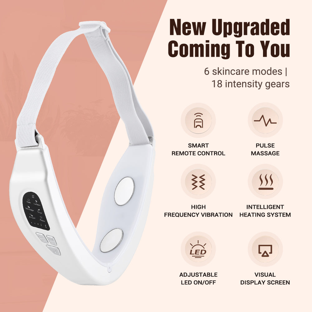 HailiCare Micro-current Vibration Massage Face Slimming Device with Remote Control Multifunctional Face-lifting Beauty Instrument Rechargeable Facial Massager Constant Temperature Hot Compress Pulse Massage HailiCare Health & Beauty