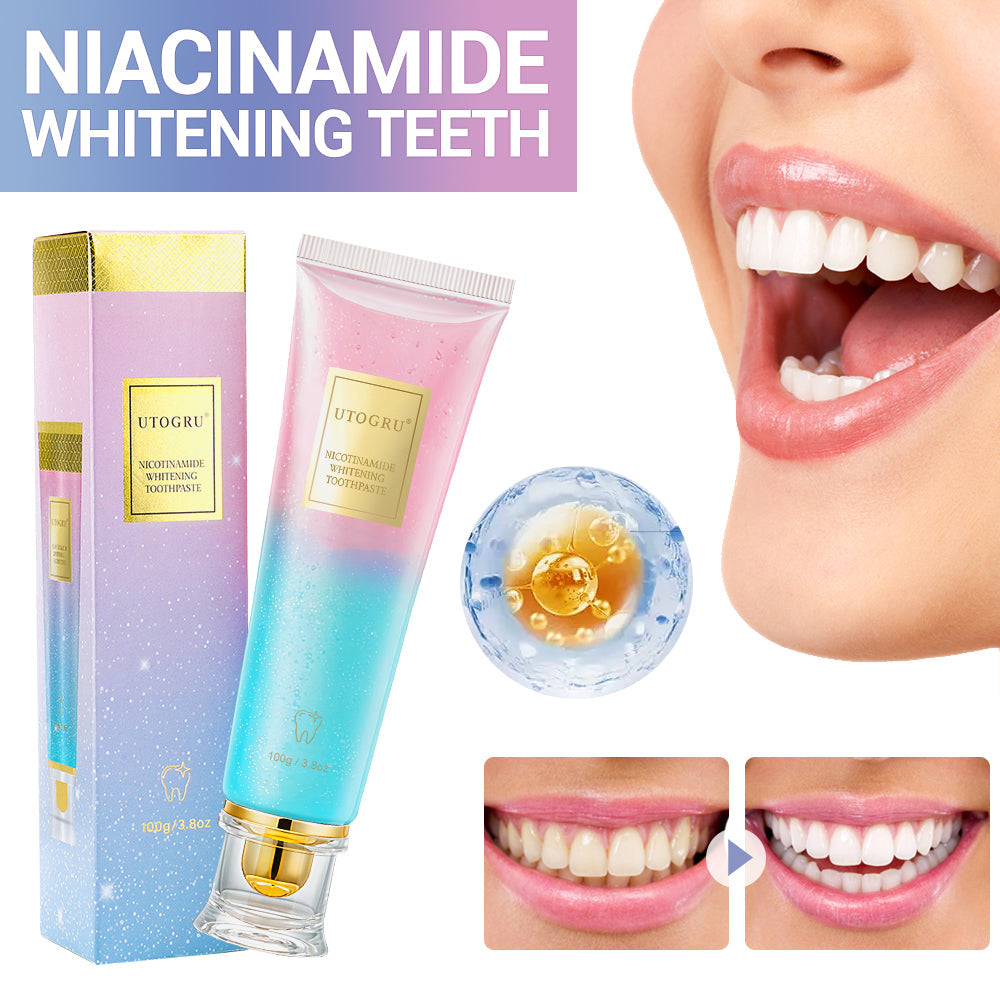 Niacinamide Whitening Toothpaste, Niacinamide Intensive Whitening Toothpaste with Natural Gentle Care Deep Stain Removal Mint Flavor Toothpaste Improves Gum Health Fresh Breath 1 PCS HailiCare