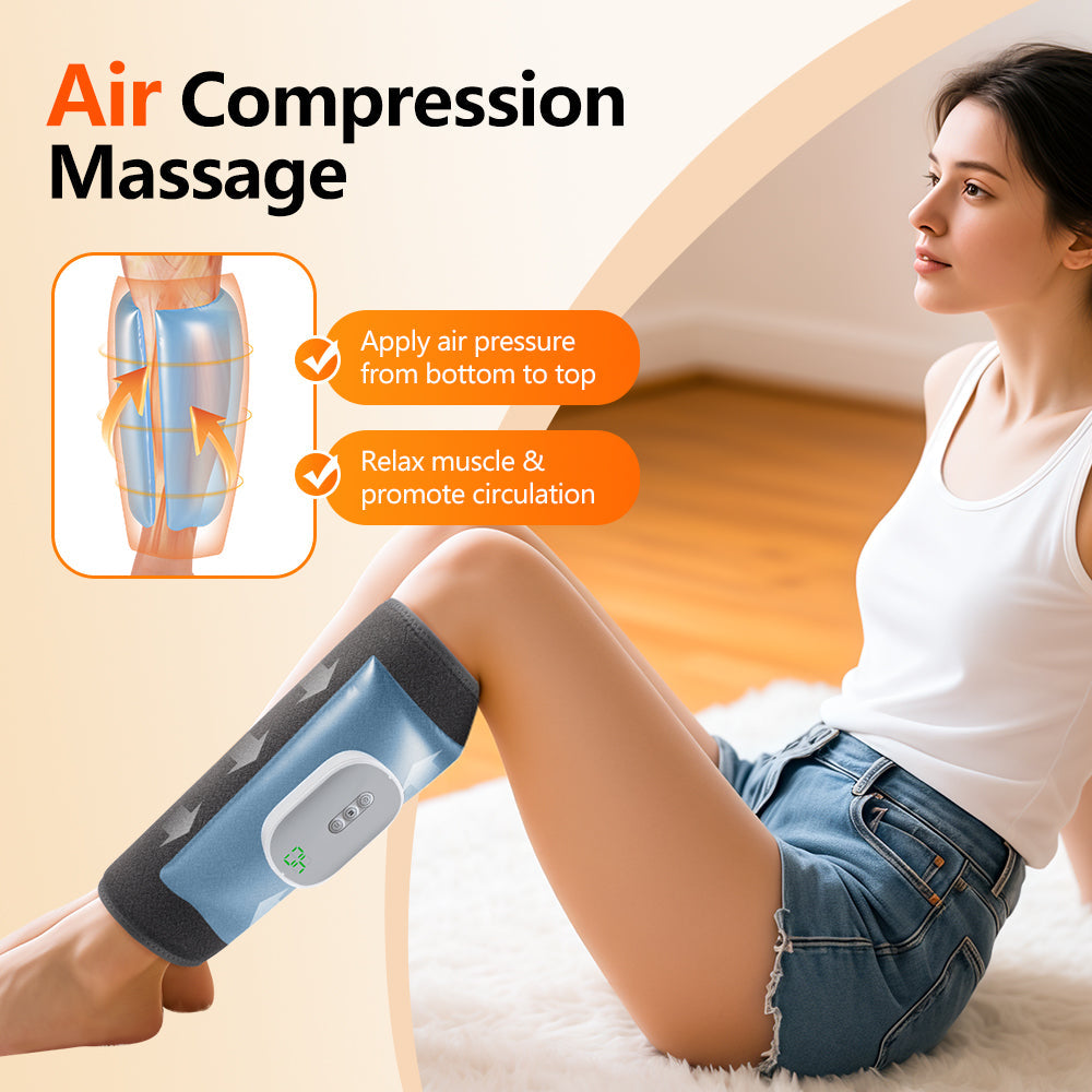 Wireless Leg Massager for Circulation Electric Calf Air Compression Massager Cordless Air Pressure Leg Massager with 8 Intensities 4 Modes Muscle Relaxation HailiCare Health & Beauty