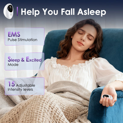 HailiCare Handheld Sleep Aid Device Pulse Stimulation Intelligent Sleep Instrument USB Rechargeable  Pressure Anxiety Insomnia Relief Nerves Soothe Help Sleeping Relieve Mental Tension Stress Depression Treatment HailiCare Health & Beauty