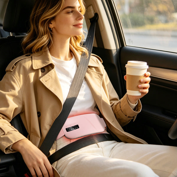 HailiCare cordless far-infrared menstrual heating pad delivering deep penetrating heat for fast period pain relief on the go