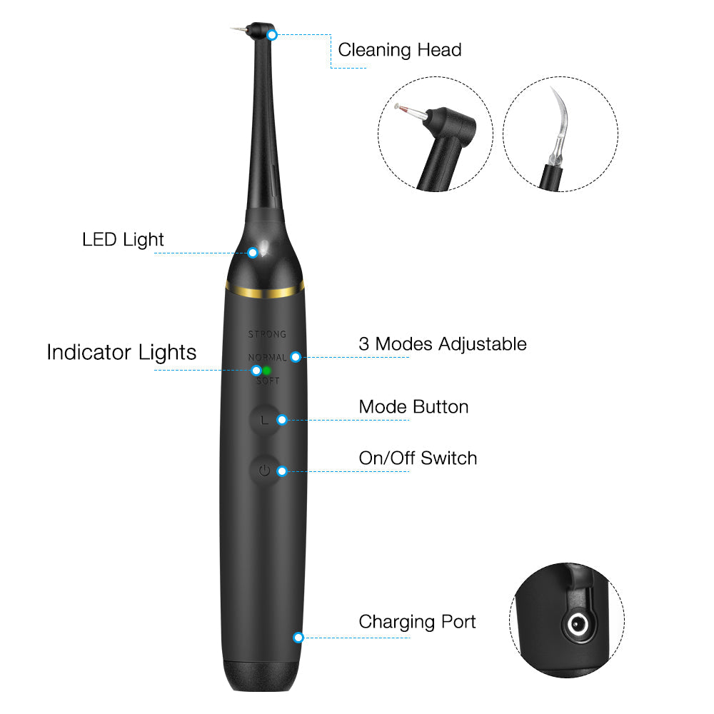 Electric Dental Calculus Remover, Ultrasonic Portable Teeth Cleaner, Tartar Plaque Stain Remover for Teeth Cleaning Tools Kit for Adult Hwallkare
