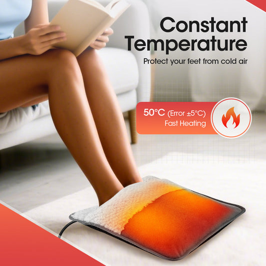 HailiCare Electric Foot Heating Pad Soft Plush Foot Warmer Heater Household Foot Warming Mat Washable Non-Slip Heated Feet Warmer for Bed, Under Desk, Office, Home HailiCare Health & Beauty