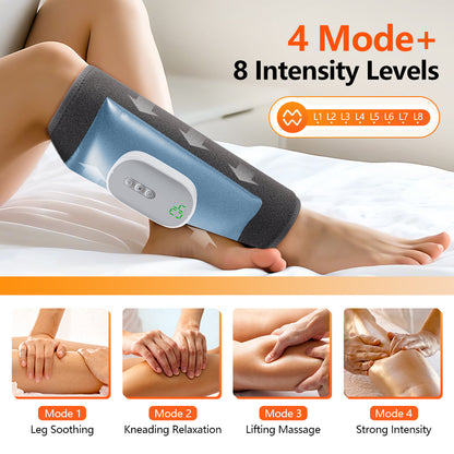 Wireless Leg Massager for Circulation Electric Calf Air Compression Massager Cordless Air Pressure Leg Massager with 8 Intensities 4 Modes Muscle Relaxation HailiCare Health & Beauty
