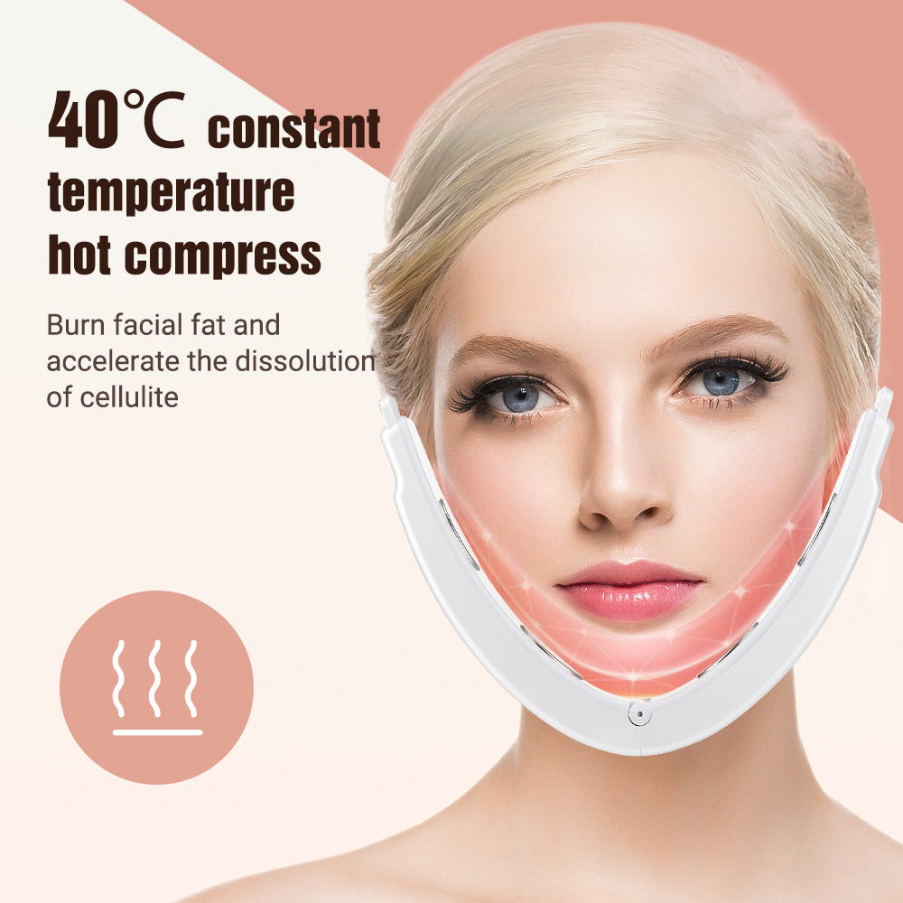 HailiCare Micro-current Vibration Massage Face Slimming Device with Remote Control Multifunctional Face-lifting Beauty Instrument Rechargeable Facial Massager Constant Temperature Hot Compress Pulse Massage HailiCare Health & Beauty