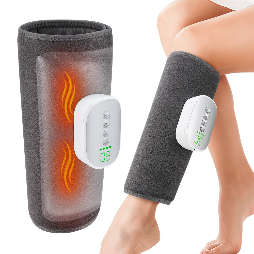 Heated Wireless Leg Massager for Circulation, Cordless Air Compression Calf Massager with 4 Heating Levels 8 Intensities 4 Modes for Fatigue Relief, Gifts for Men Women (Pair) Hwallkare