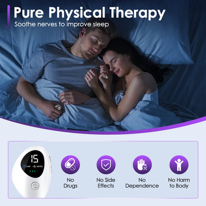 HailiCare Handheld Sleep Aid Device Pulse Stimulation Intelligent Sleep Instrument USB Rechargeable  Pressure Anxiety Insomnia Relief Nerves Soothe Help Sleeping Relieve Mental Tension Stress Depression Treatment HailiCare Health & Beauty
